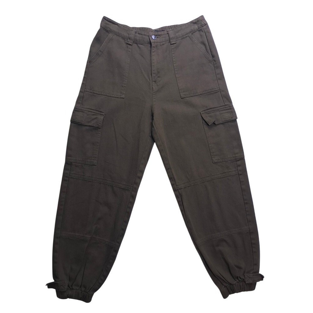 Forever 21 Cargo Jogger Pants Women Large Brown Utility Streetwear Baggy